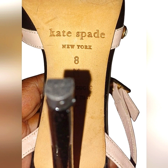 Kate Spade Lydia Jewel Black Patent Leather &  Cream Studded Pumps LNC SIZE 8 - Picture 14 of 16